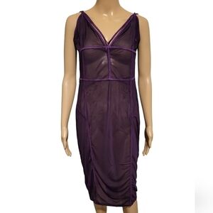 K + Glam See Through Dress - Purple (Size 2XL)